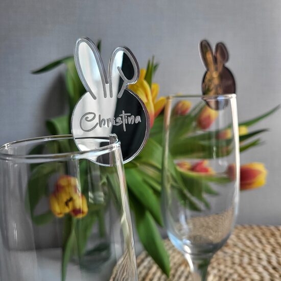 Personalizēts dekors glāzei Zaķis